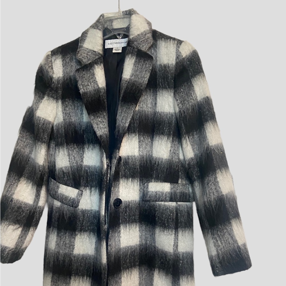Liz Claiborne Buffalo plaid coat.